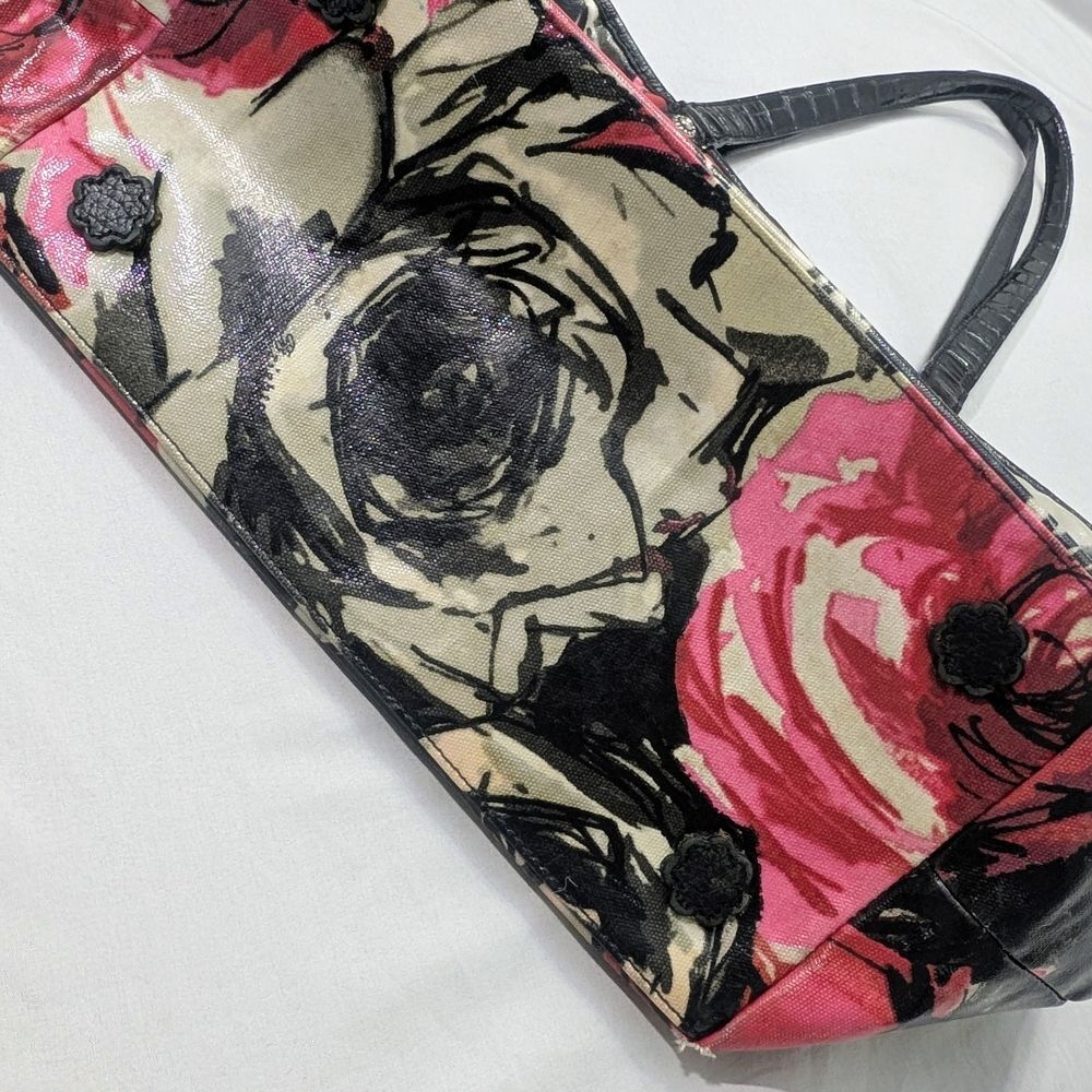 Brighton Floral Rose Tote Bag - Black and Pink - Picture 3 of 10